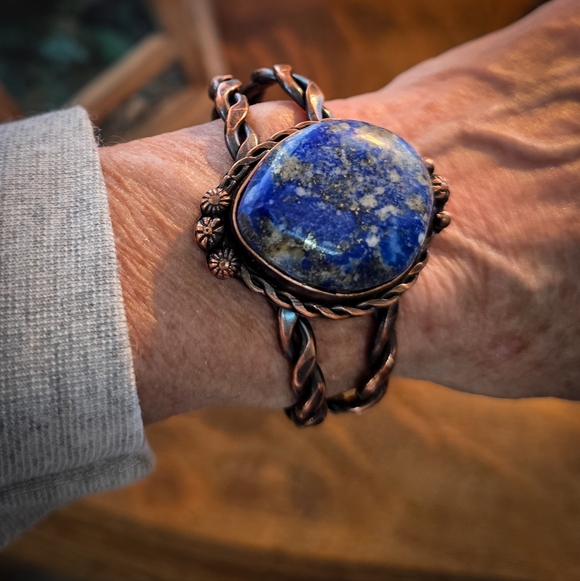 Azurite and Copper Bracelet